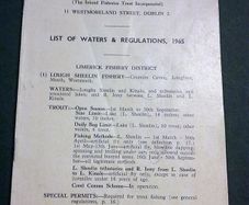 Booklet on Irish fishing districts from Inland Fisheries Trust 1965
