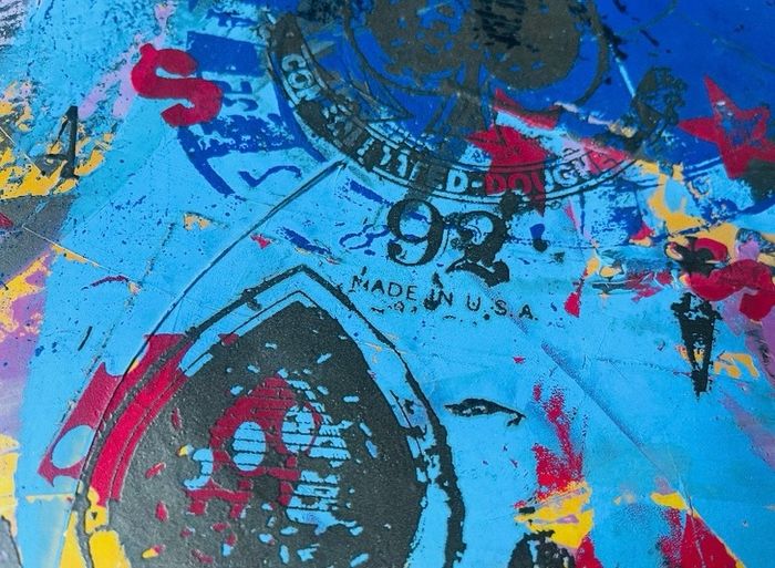 Original signed mix media painting by New York artist Bobby Kareem Hill