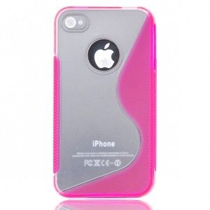 Cover for iPhone 4 4S + Free Screen Protecor Protective Case S-Line Soft Gel Silicone