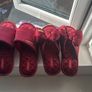 Burgundy Velvet Couples Slippers Set (EU 38-39 & 42-43) Image 6