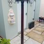 Antique Mahogany Column Coat stand brass lion hooks Image 4