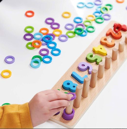 Jaques of London Wooden "Count & Stack" Montessori Educational Toy