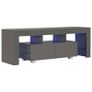 TV Cabinet with LED Lights High Gloss Grey 130x35x45 cm Image 4