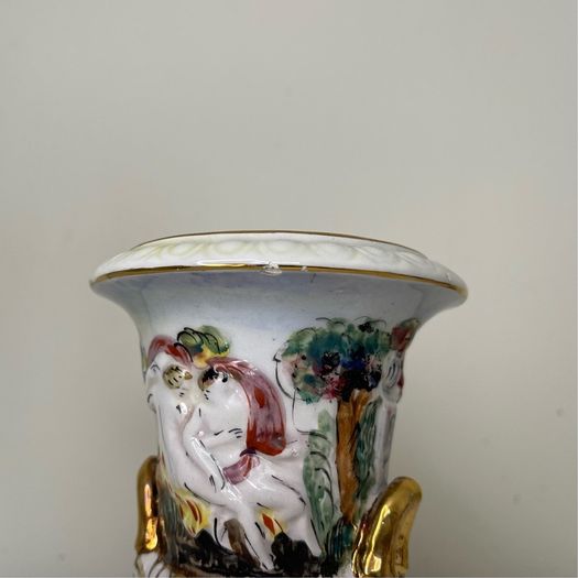 Vintage R. Capodimonte Italy Urn/Vase and Matching Lidded Sugar/Candy Dish