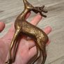 Vintage Solid Brass Deer Set Image 3