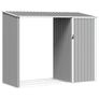 Garden Firewood Shed Grey 245x98x159 cm Galvanised Steel Image 3