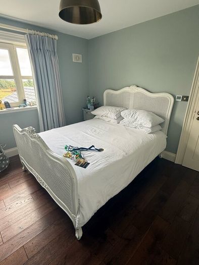 Hand Painted French Style Solid Wood Double Bed