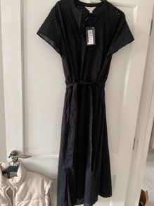 M and s black cotton dress