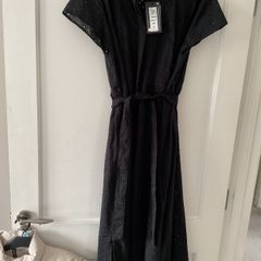 M and s black cotton dress