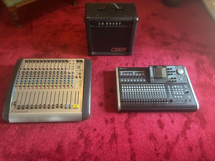 Tascam, Soundcraft and Crate amp