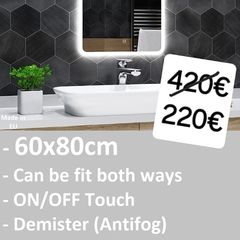 LED Bathroom Mirror Antifog Fog Free 60cm