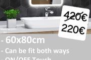 LED Bathroom Mirror Defogger Makeup 60x80cm Demister Antifog Cosmetic Bright Light Cold Cool