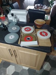 stone and aluminium oxide 8 inch wheels and wire wheel