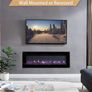 Wilton 50"/127cm Electric Fireplace, Wall Mounted, Recessed, Freestanding, Logs & Crystals Included 9 Colour Flame Effect, Media Wall Compatible, 900W - 1800W Heater, Remote Image 2