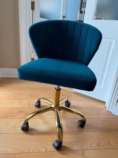 Teal velvet office chair swivel chair