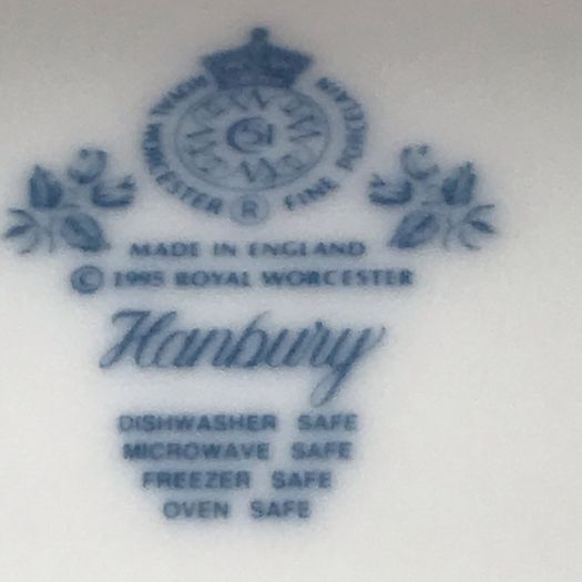 Royal Worcester Hanbury Blue & White Divided Serving Dish x 2