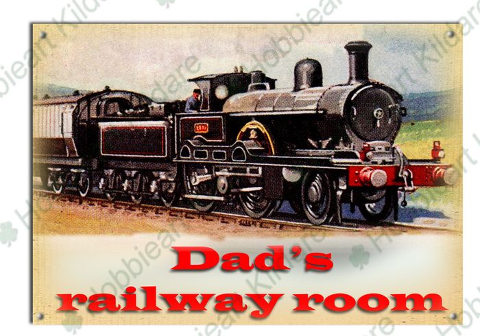 Dad's railway room Model railway tin sign novelty railway metal sign