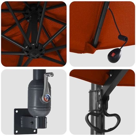 Garden Parasol Manual Terracotta 248 x 248 x 148 cm