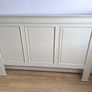 bed frame king size beige creamy solid wood - no slats, nice solid  Headboard Image 7
