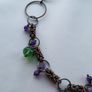 Handmade beaded rope and copper necklace. chaimalle,  purple and green, aventurine and jade Image 5