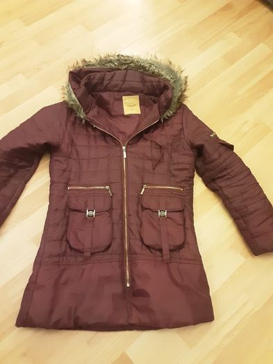 Hooded Coat/Parka Style Jacket .. Size:16 UK .. (X-LARGE) .. Colour: Wine ., FINAL Price Drop