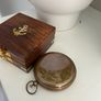 Functional brass vintage reproduction compass hitler Solid Brass Push Button Compass Antique 3 Inch Nautical With Wooden Box reproduction Image 8