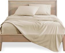 Double Sheet Set - 1800 Ultra-Soft Microfibre Double Bed Sheets - Hydro-Brushed - Deep Pocket - 4 Piece Set - Fitted Sheet, Flat Sheet, and 2 Pillowcases - Bedding Sheets (Double, Sand)
