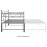 Pull-out Sofa Bed Frame Grey Metal 90x200 cm Image 4