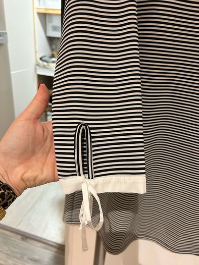 Black and white stripped shirt dress