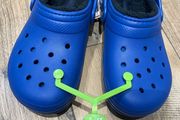 Crocs lined blue kids size J3 EU 34-35 brand new