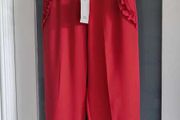 River Island red crop frill details pants Sz 8UK - Bnwt Rrp 34 Sterling