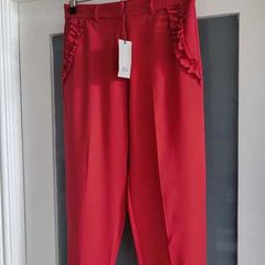 River Island red crop frill details pants Sz 8UK - Bnwt Rrp 34 Sterling