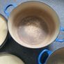Le Creuset Cast Iron Casserole Dish Dutch Oven with Lid 24 and 22 Blue Enamel Image 5
