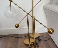 Pair of Contemporary gold table desk floor lights set of 2