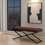 Metal frame bench with velvet seat 100x40 Image 3