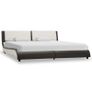 Bed Frame with LED Grey and White Faux Leather 150x200 cm Image 2