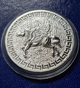 2023 1 Oz .999 Silver St Helena 1 Dollar Pegasus King Charles lll Coin