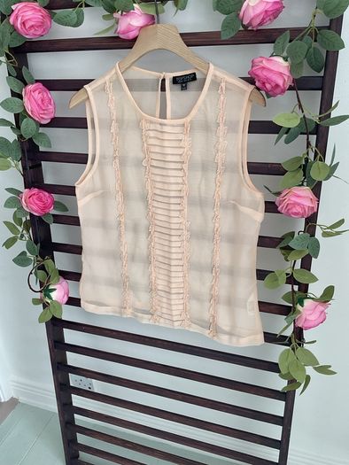 sleeveless top topshop size 12 blush shade