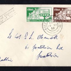 1958 Ireland Constitution of Ireland (21st Anniversary) Commemorative Stamps Addressed First Day Cover (FDC) with  Baile Atha Cliath (Dublin) Cancel