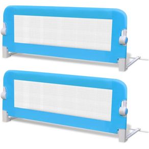 Toddler Safety Bed Rail 2 pcs Blue 102x42 cm