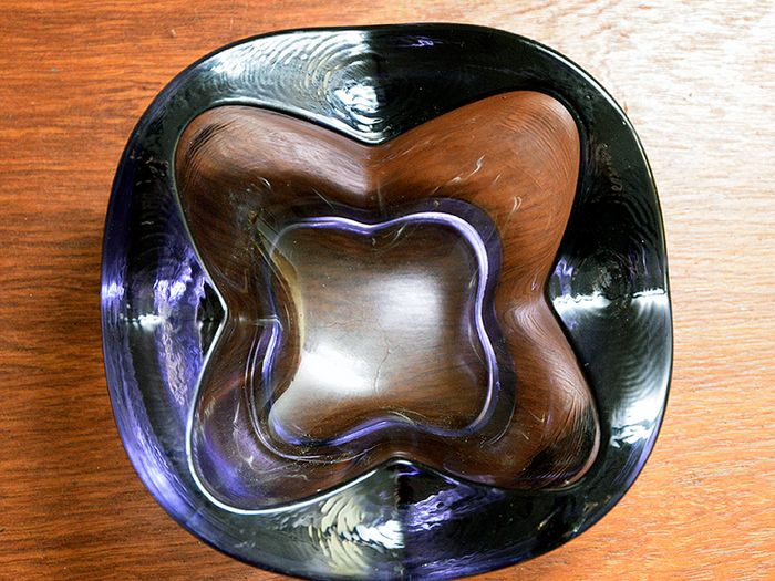 Mid Century Purple Glass Bowl