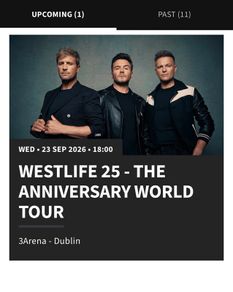 2 seated westlife tickets