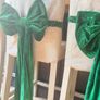 New forest green velvet oversized counter stool bow with exaggerated length Image 9