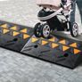 Rubber Curb Ramp 2 Pack, 4.3" Rise Height Heavy-Duty 33069 lbs/15 T Capacity Threshold Ramps Image 4