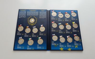 Album of 20 coins | 10 years of euro coins | proof quality set with Swarovski crystals