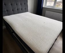Grey Double bed frame and Emma mattress