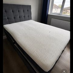 Grey Double bed frame and Emma mattress