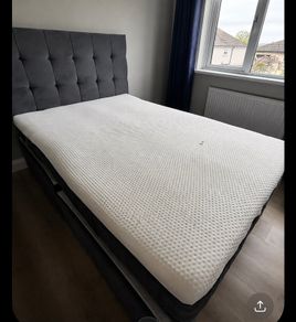 Grey Double bed frame and Emma mattress