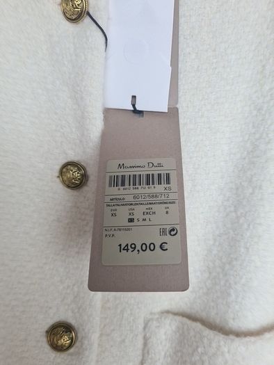 Massimo Dutti cream ladies short jacket  BNWT size XS