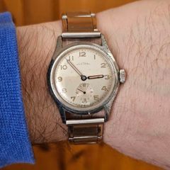 Vintage 1940s Swiss Made Neutral Military Watch Mechanical Wind up Rare Collectable